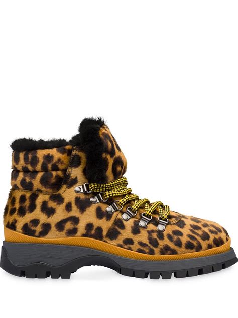 prada leopard boots|Prada genuine leather boots.